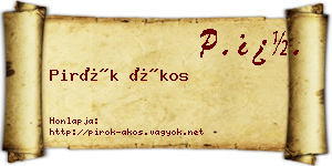 Pirók Ákos névjegykártya